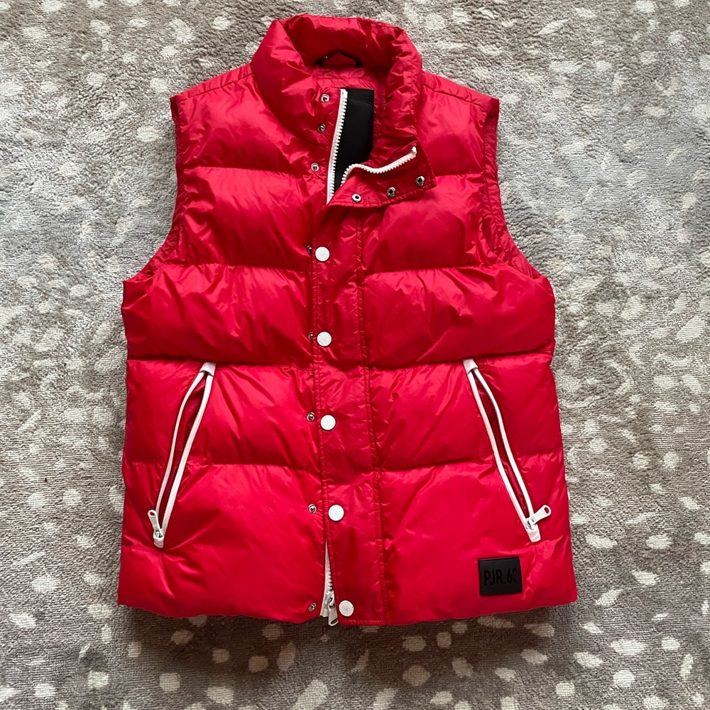 Pajar Red White Button Jaegar 3M Thinsulate-Fill Featherless Vest Size S Mens